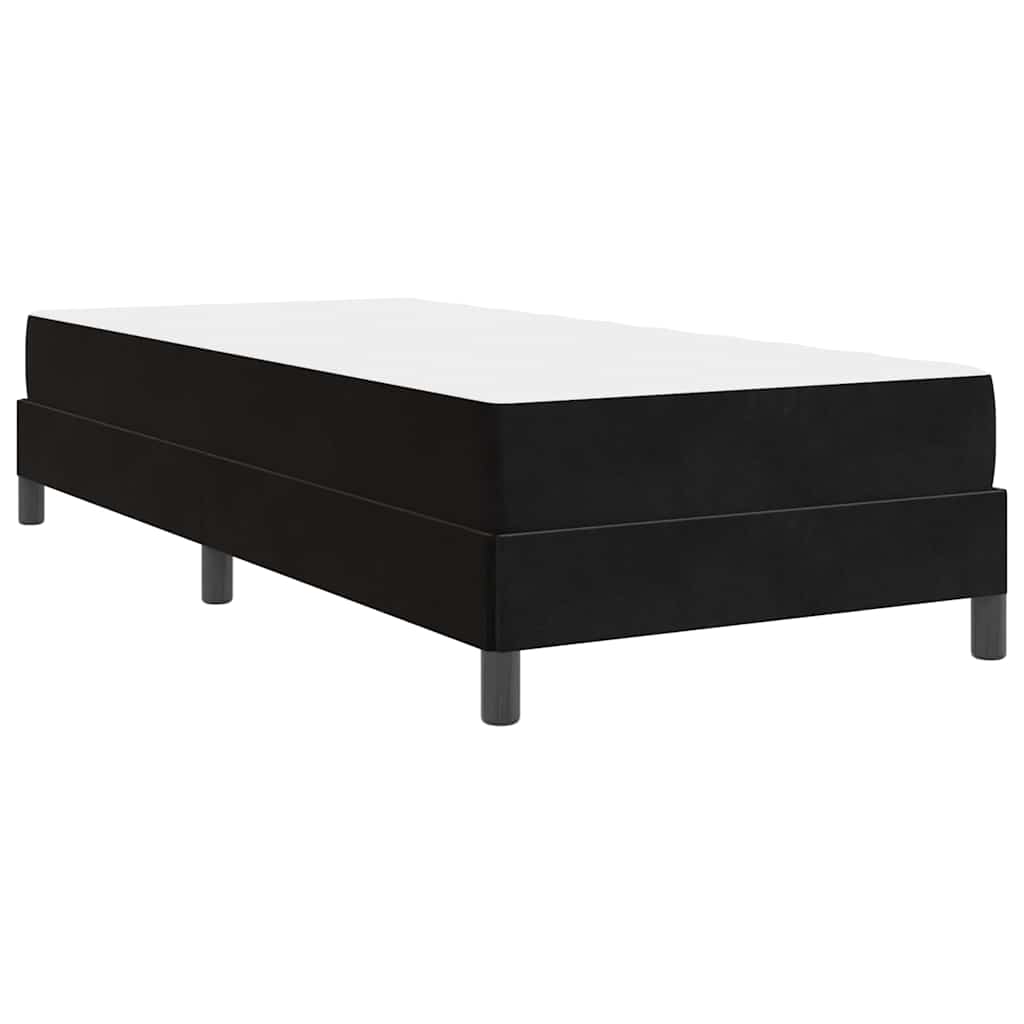 Boxspringbett mit Matratze Schwarz 80 x 220 cm Samt