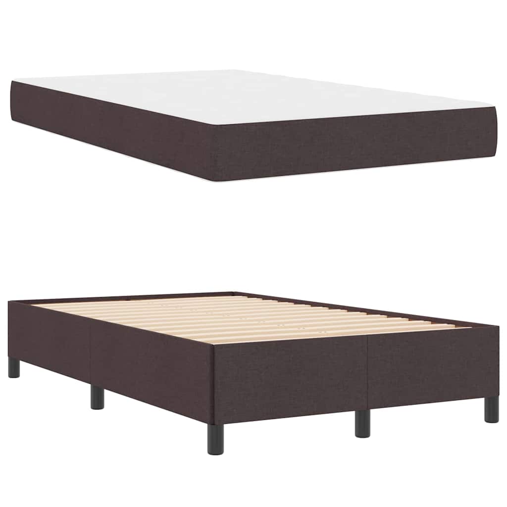 Boxspringbett Braun 120 x 190 cm Stoff, Ingenieurholz