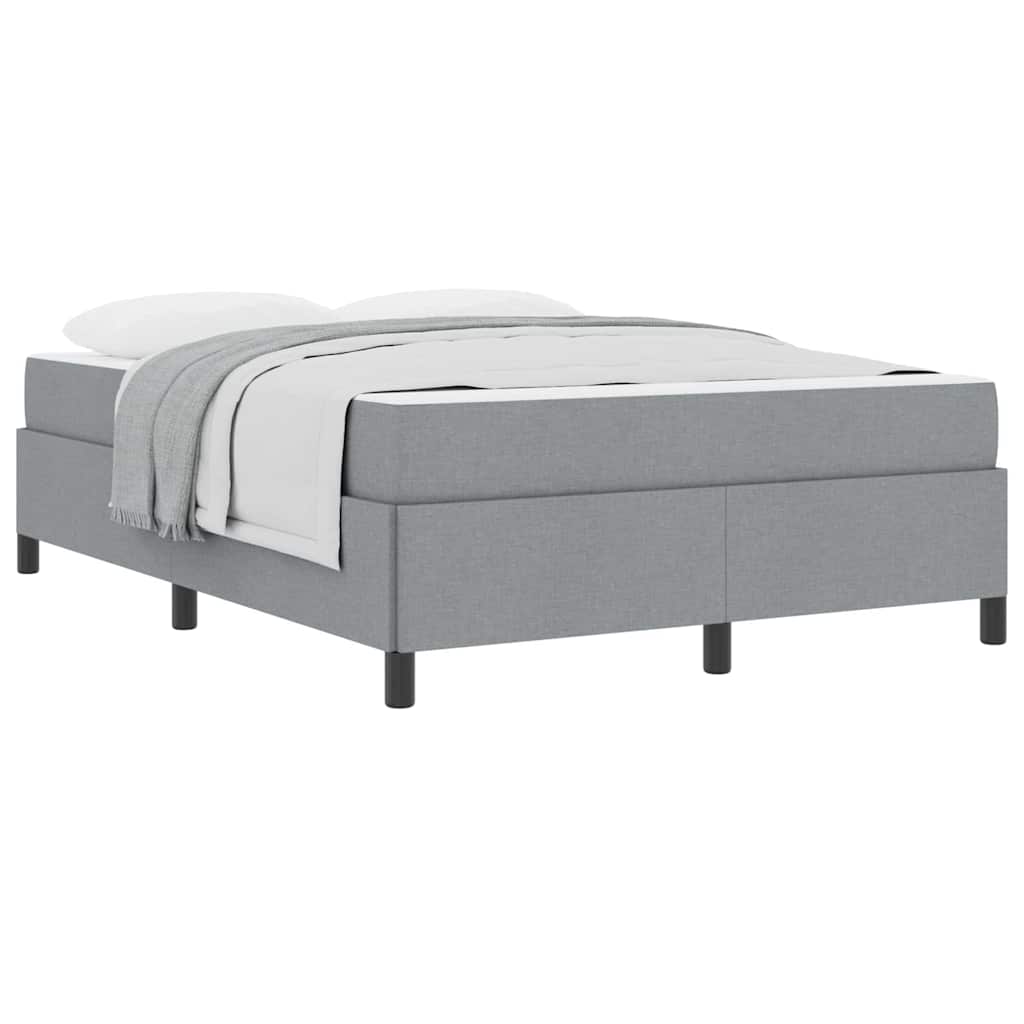 Boxspringbett Hellgrau und Schwarz 140 x 190 cm