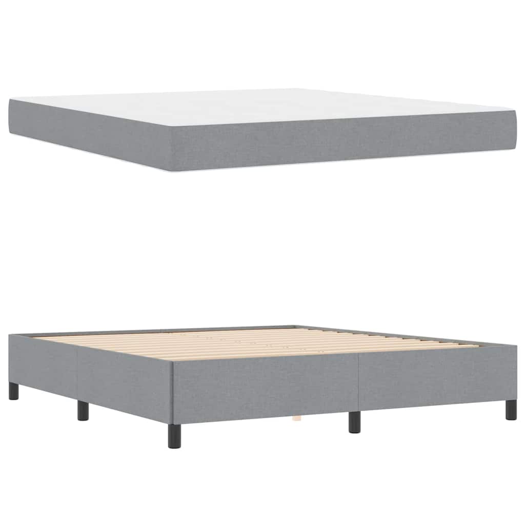 Boxspringbett Hellgrau und Schwarz 180 x 200 cm