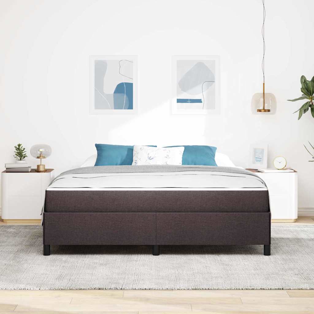 Boxspringbett Braun 180 x 200 cm Stoff, Ingenieurholz