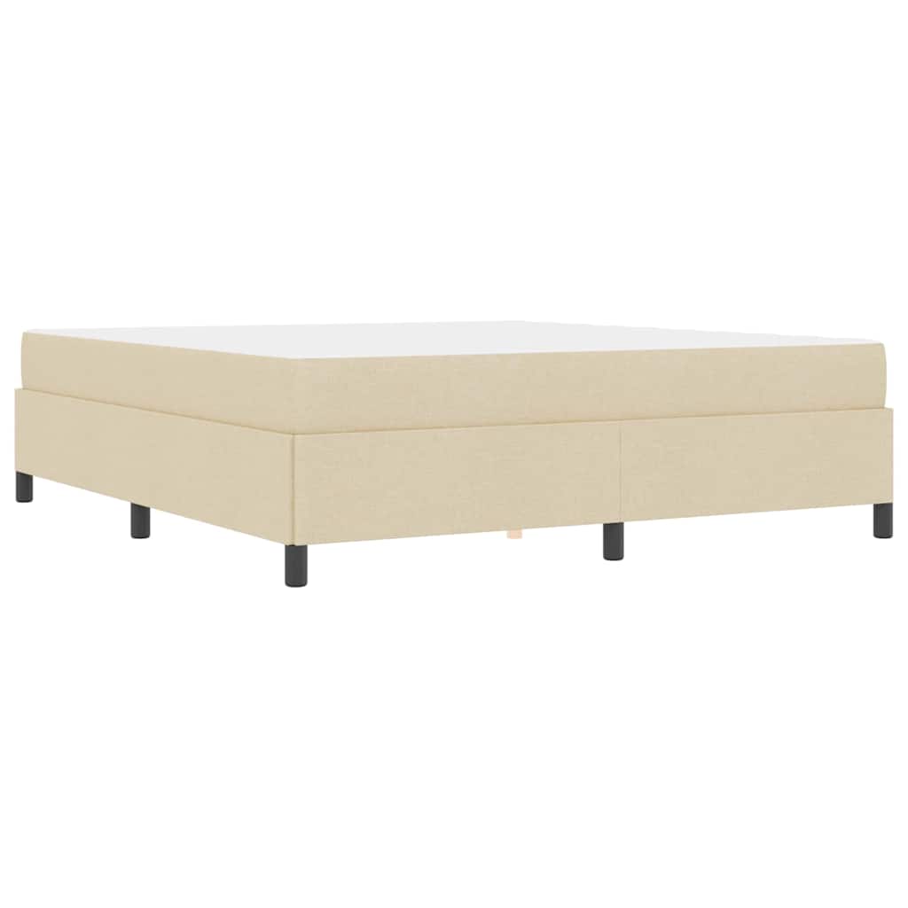 Boxspringbett Creme, Schwarz 180 x 200 cm Stoff, Ingenieurholz