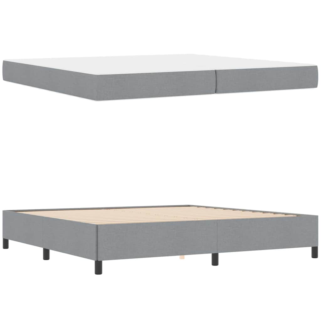 Boxspringbett Hellgrau und Schwarz 200 x 200 cm