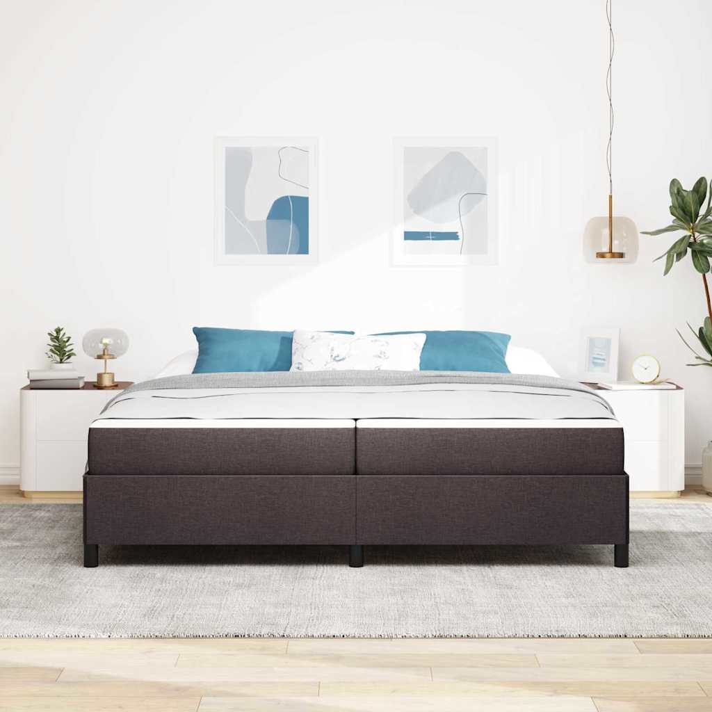 Boxspringbett Braun 200 x 200 cm Stoff, Ingenieurholz