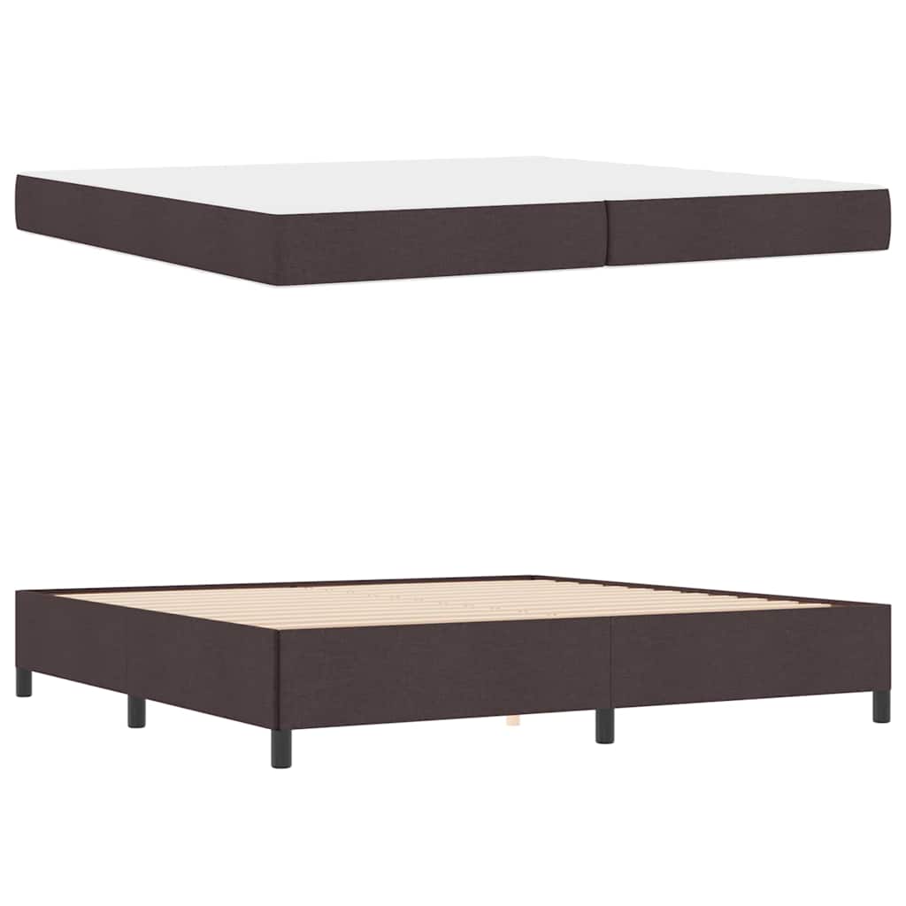 Boxspringbett Braun 200 x 200 cm Stoff, Ingenieurholz