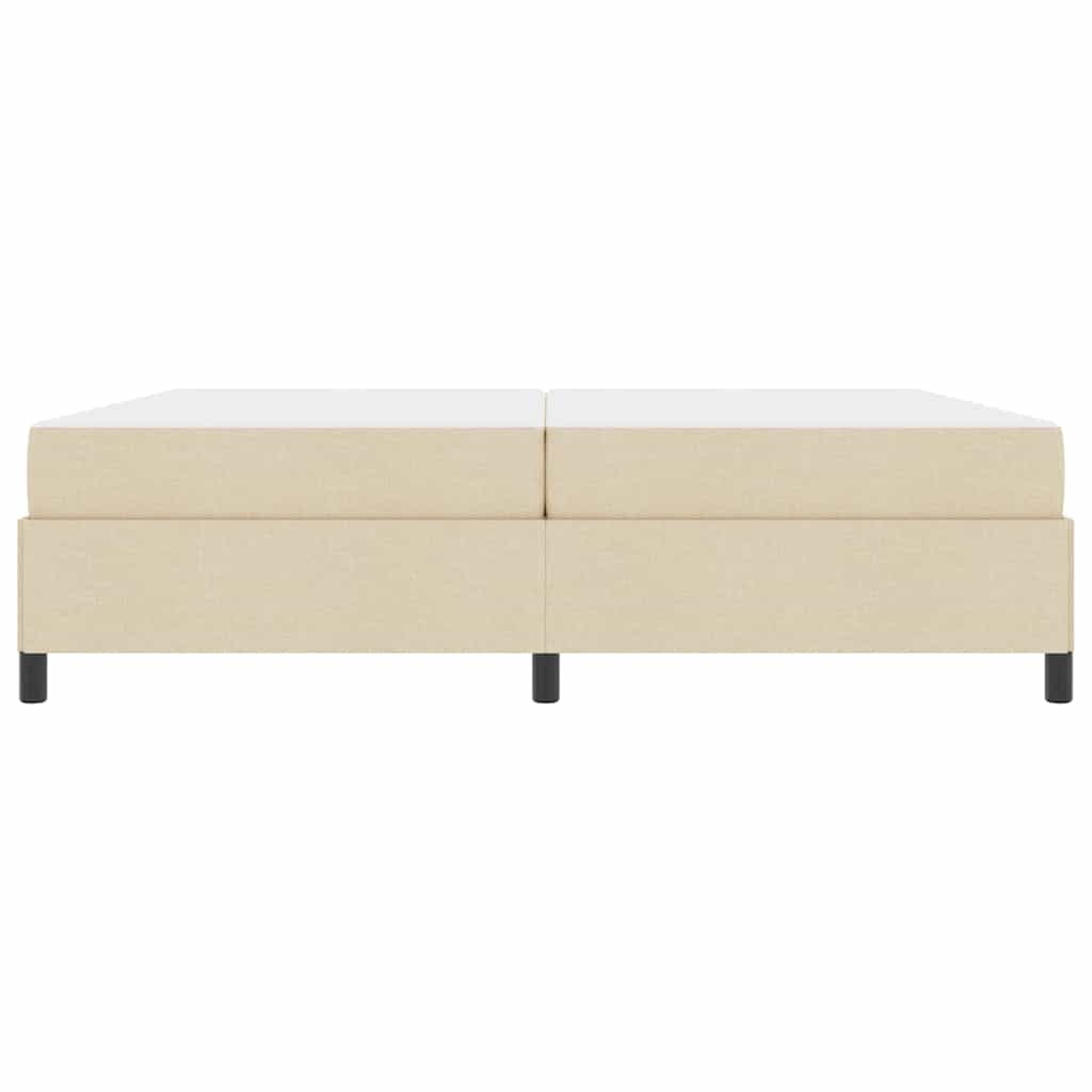 Boxspringbett Creme, Schwarz 200 x 200 cm Stoff, Ingenieurholz