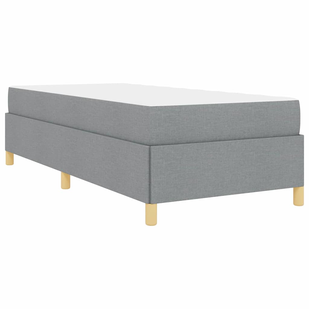 Boxspringbett Hellgrau und Braun und Weiß 80 x 200 cm Stoff