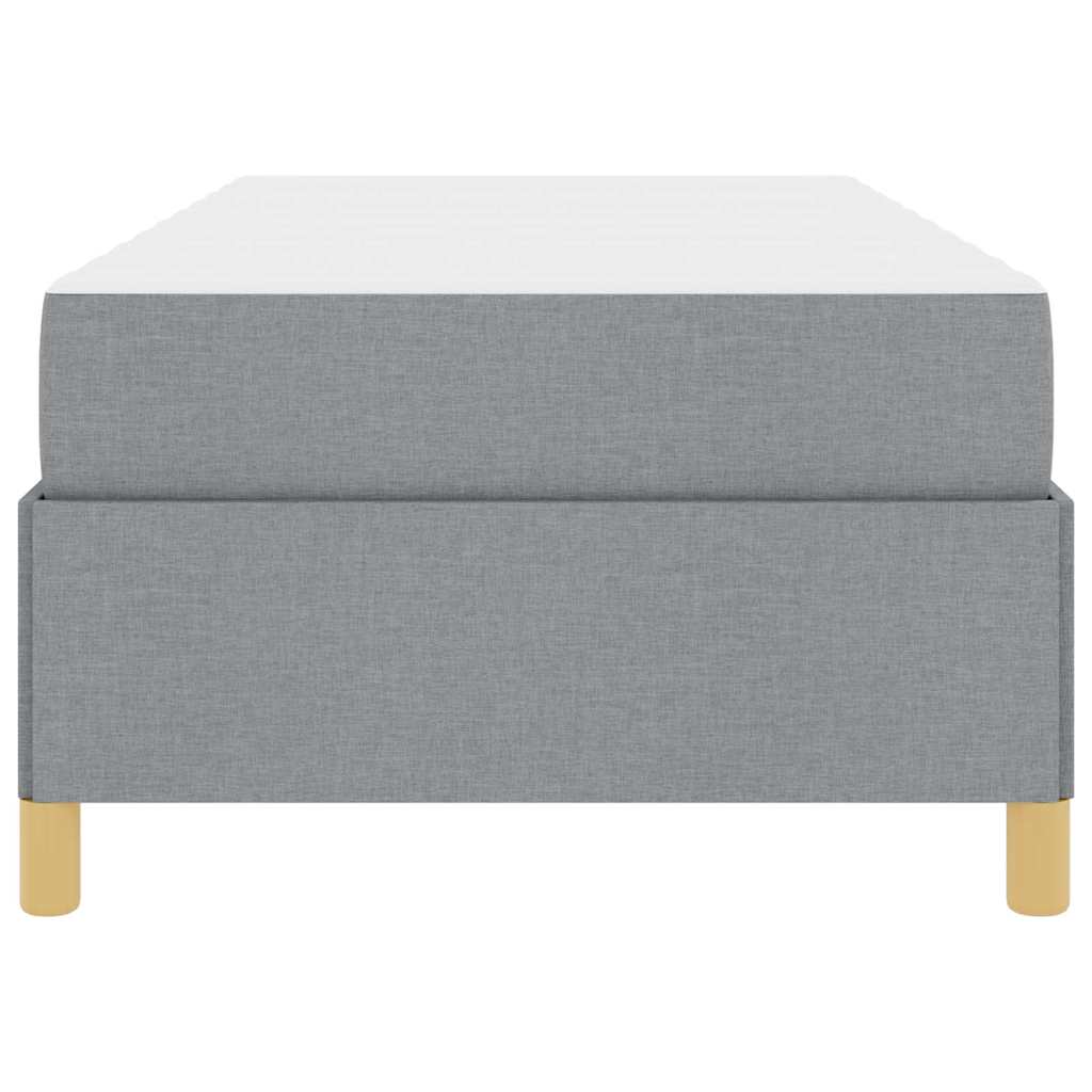 Boxspringbett Hellgrau und Braun und Weiß 80 x 200 cm Stoff