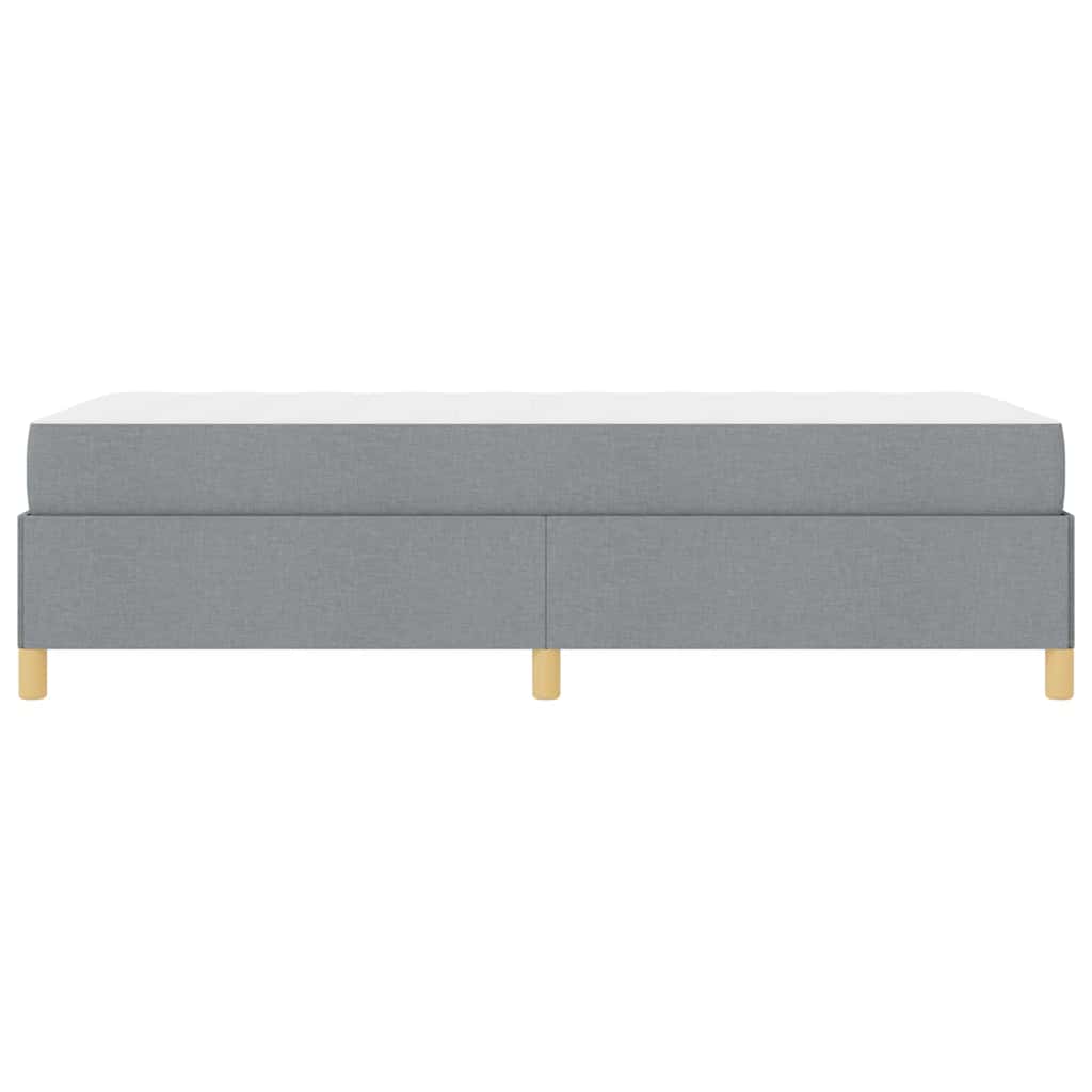 Boxspringbett Hellgrau und Braun und Weiß 80 x 200 cm Stoff