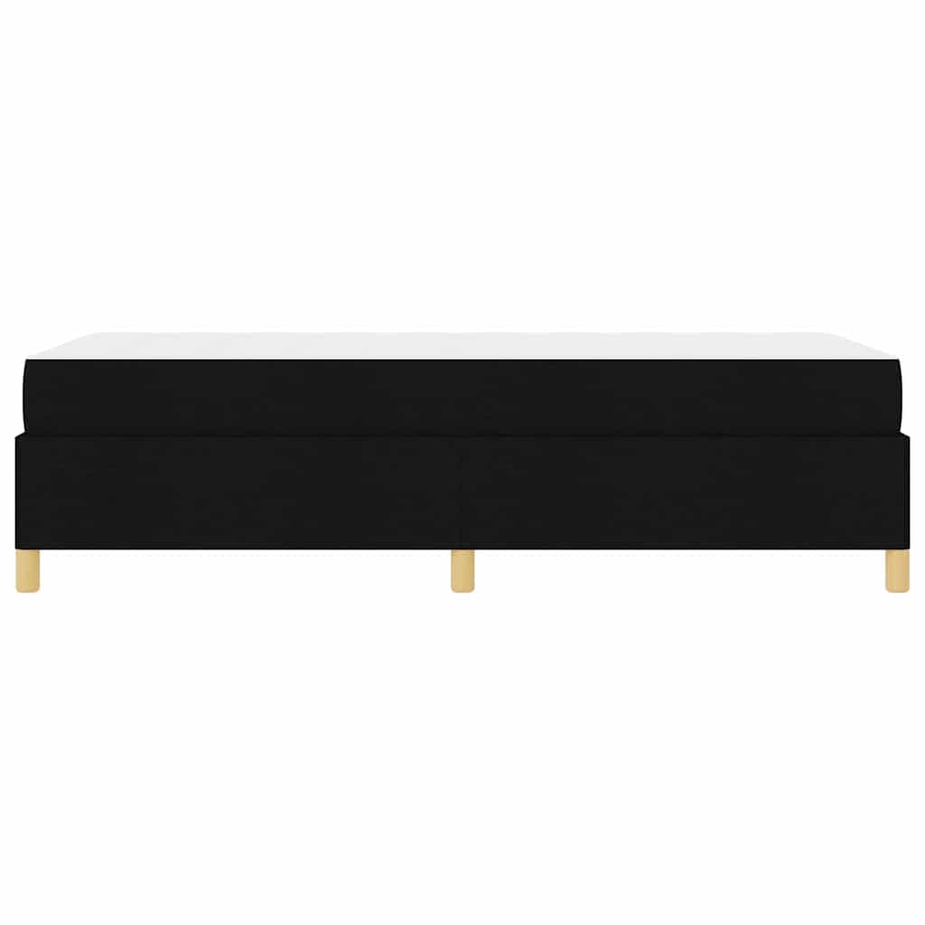 Boxspringbett Schwarz und Braun und Weiß 80 x 200 cm Stoff