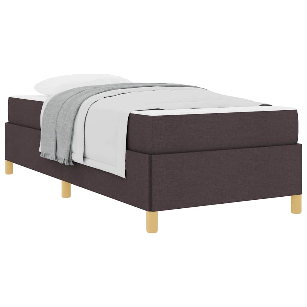 Boxspringbett Braun und Weiß und Dunkelbraun 80 x 200 cm Stoff