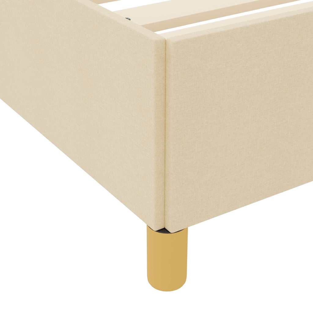 Boxspringbett Creme und Braun und Weiß 80 x 200 cm Stoff