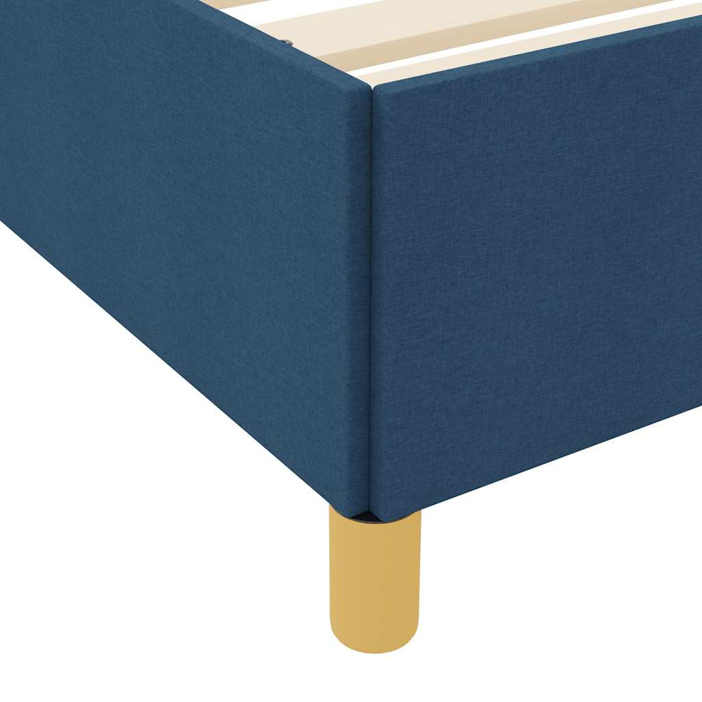 Boxspringbett Blau und Braun und Weiß 80 x 200 cm Stoff