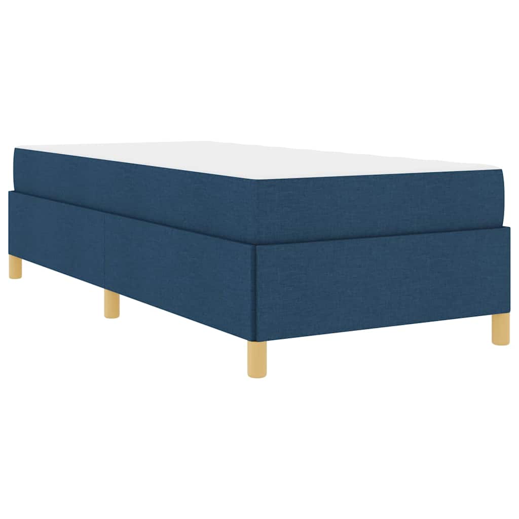 Boxspringbett Blau und Braun und Weiß 80 x 200 cm Stoff