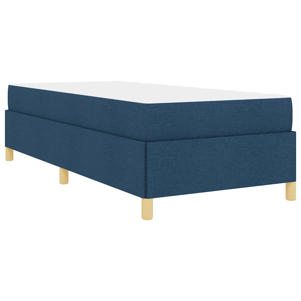 Boxspringbett Blau und Braun und Weiß 80 x 200 cm Stoff