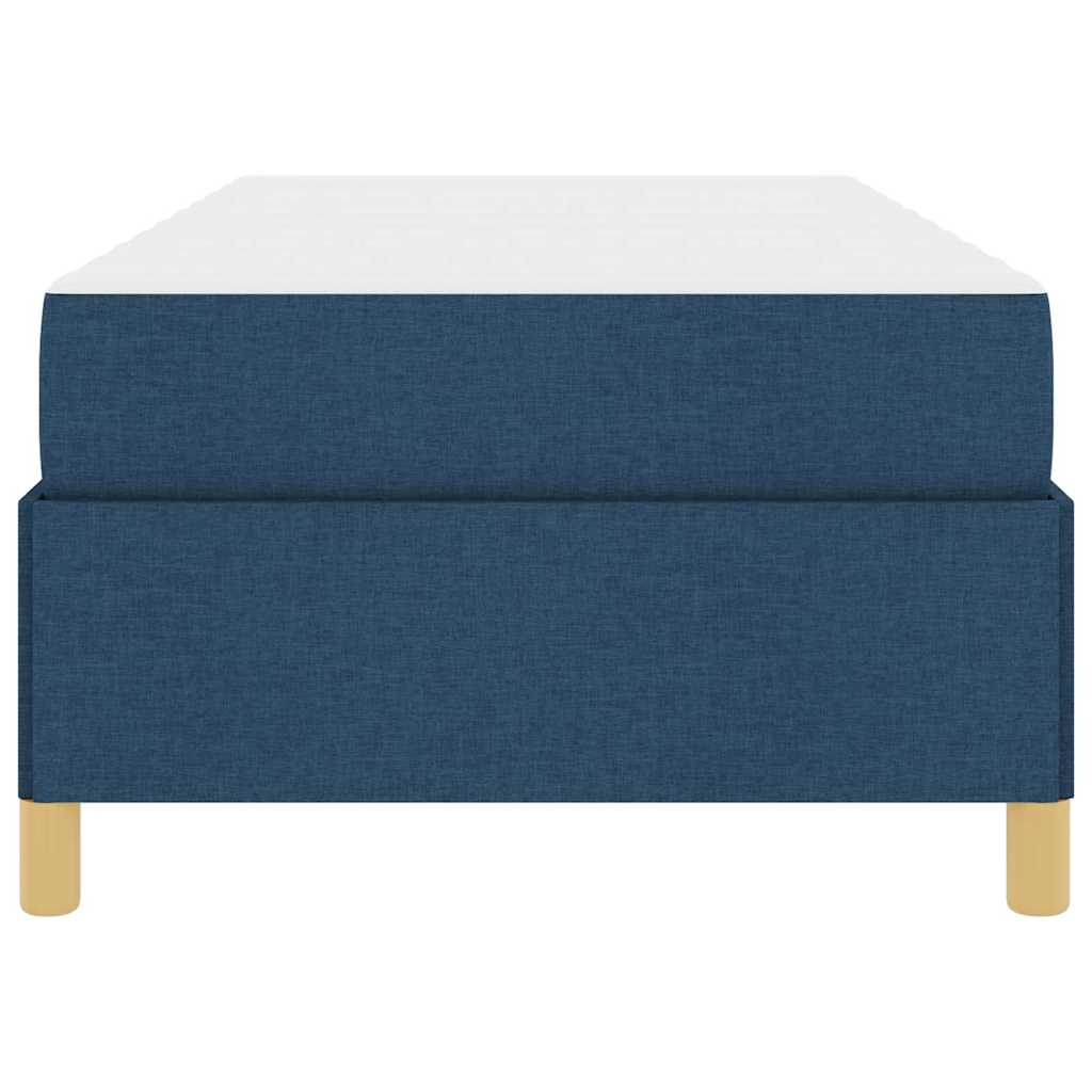 Boxspringbett Blau und Braun und Weiß 80 x 200 cm Stoff