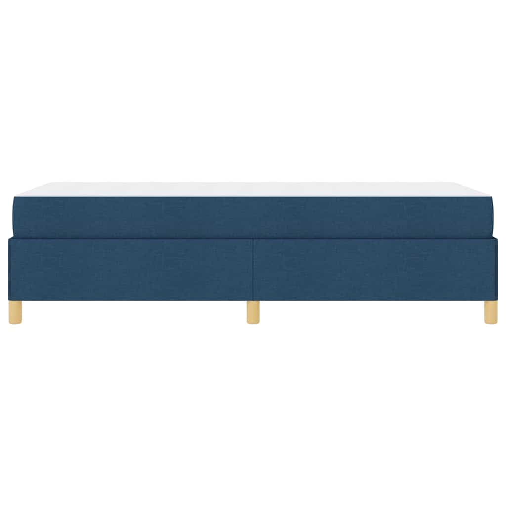 Boxspringbett Blau und Braun und Weiß 80 x 200 cm Stoff