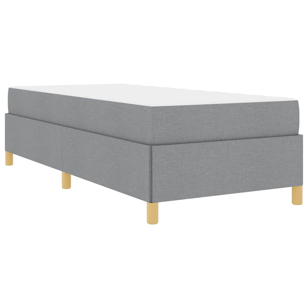 Boxspringbett Hellgrau und Weiß und Hellgrau 90 x 190 cm Stoff