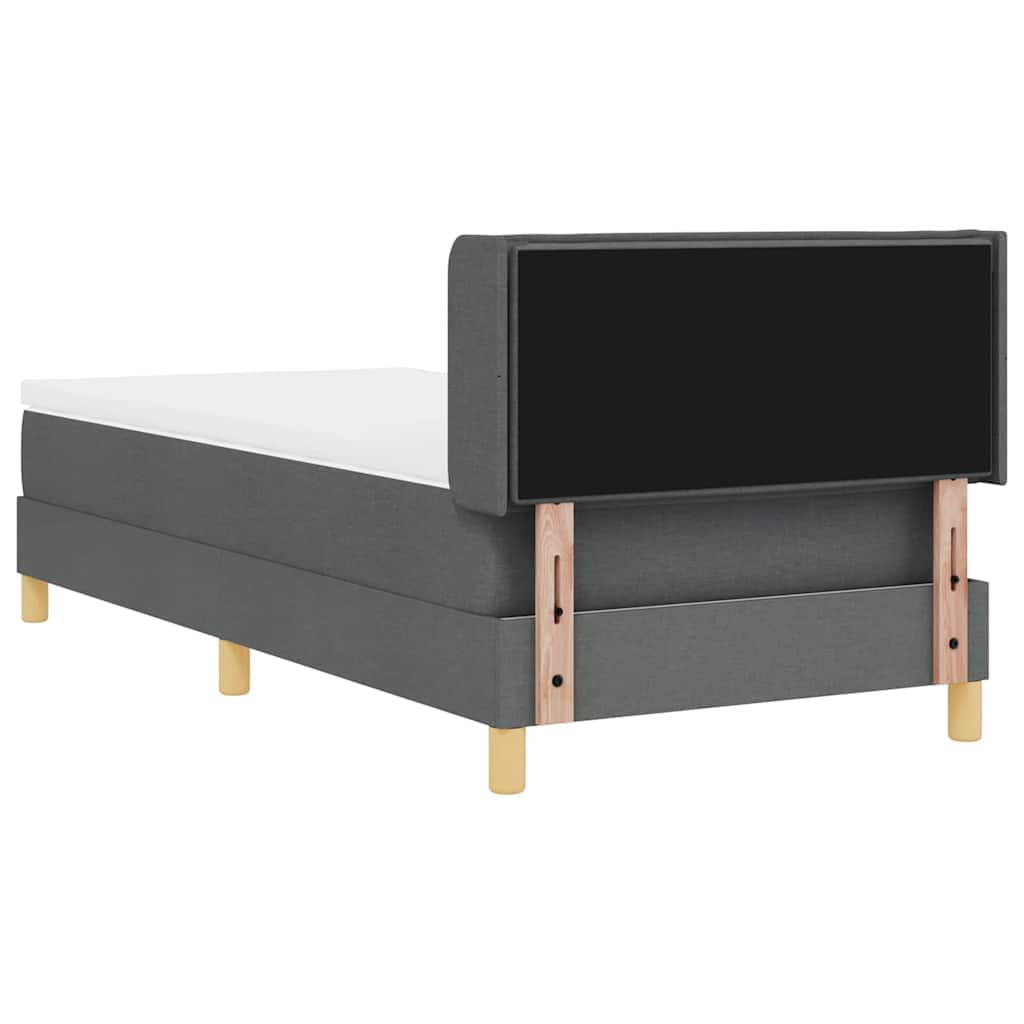 Boxspringbett mit Matratze Dunkelgrau 100 x 200 cm Stoff