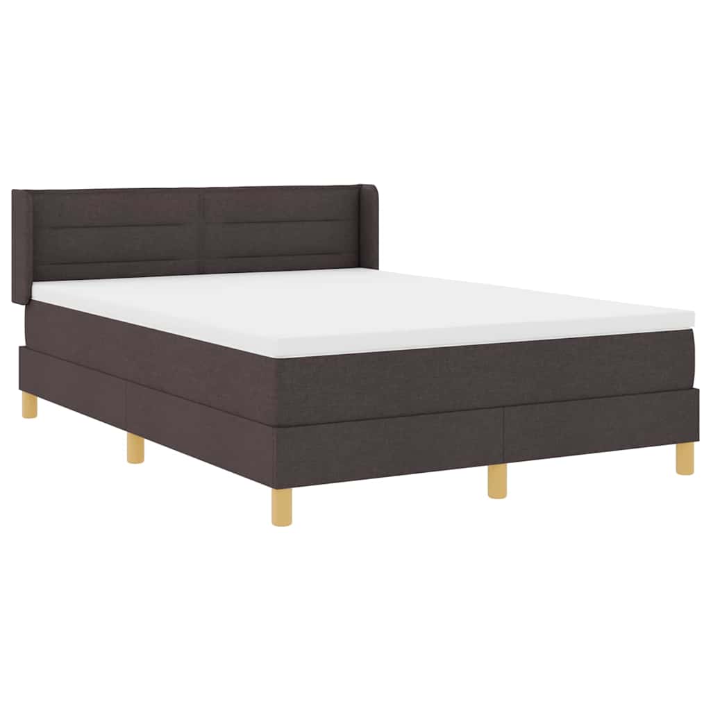 Boxspringbett Dunkelbraun und Weiß 160 x 200 cm Stoff