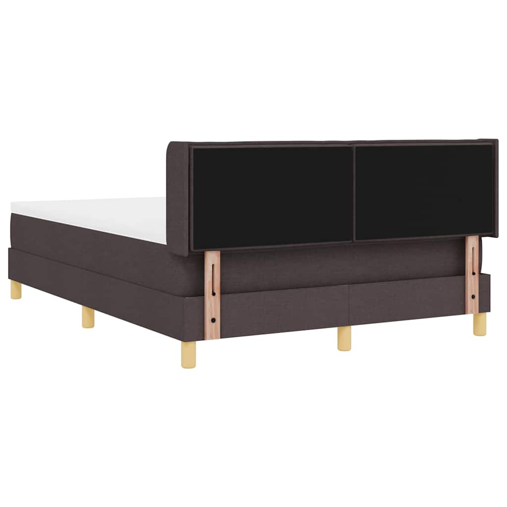 Boxspringbett Dunkelbraun und Weiß 160 x 200 cm Stoff