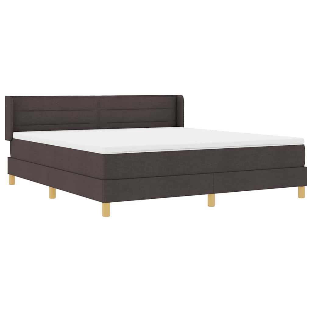 Boxspringbett Dunkelbraun und Weiß 180 x 200 cm Polyester