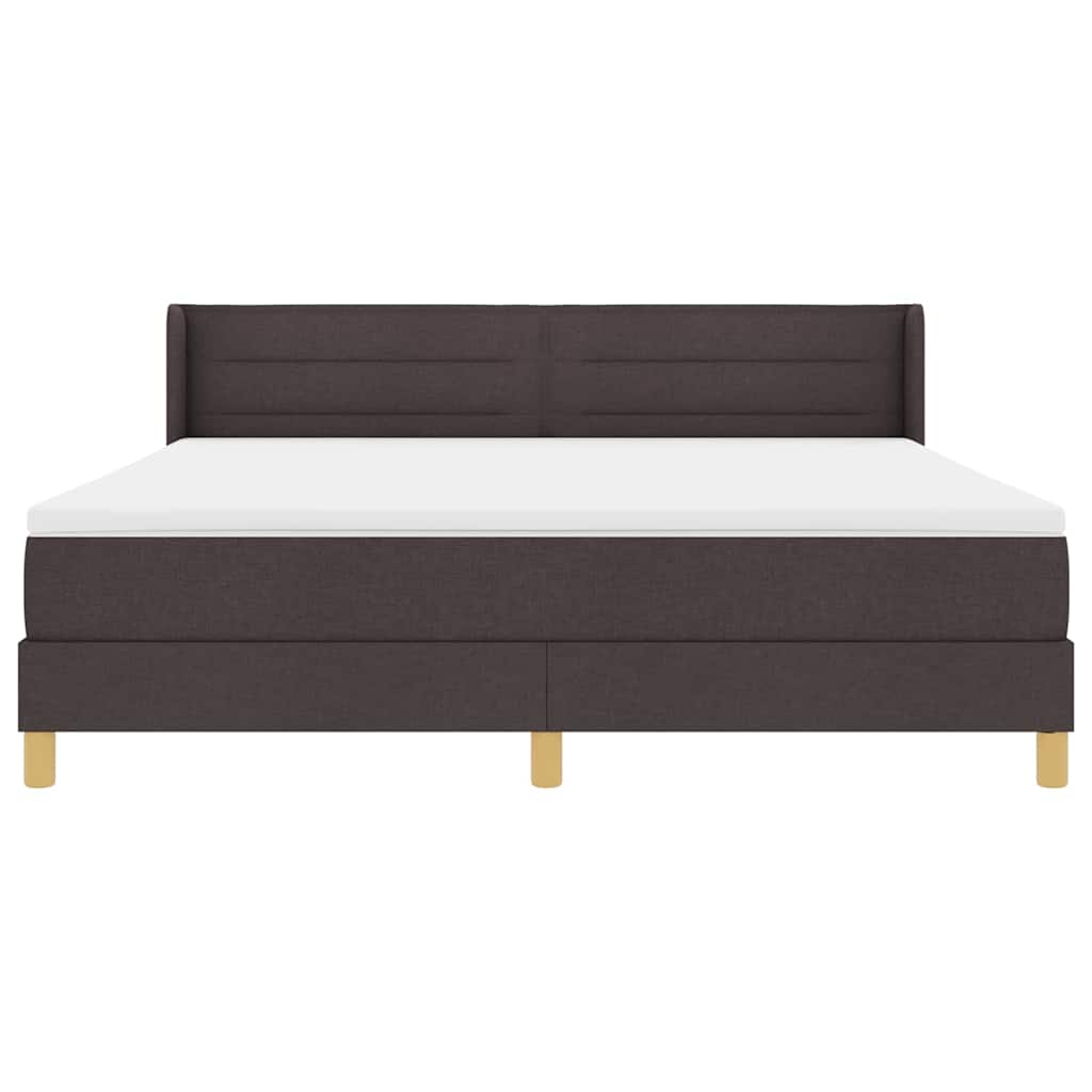 Boxspringbett Dunkelbraun und Weiß 180 x 200 cm Polyester