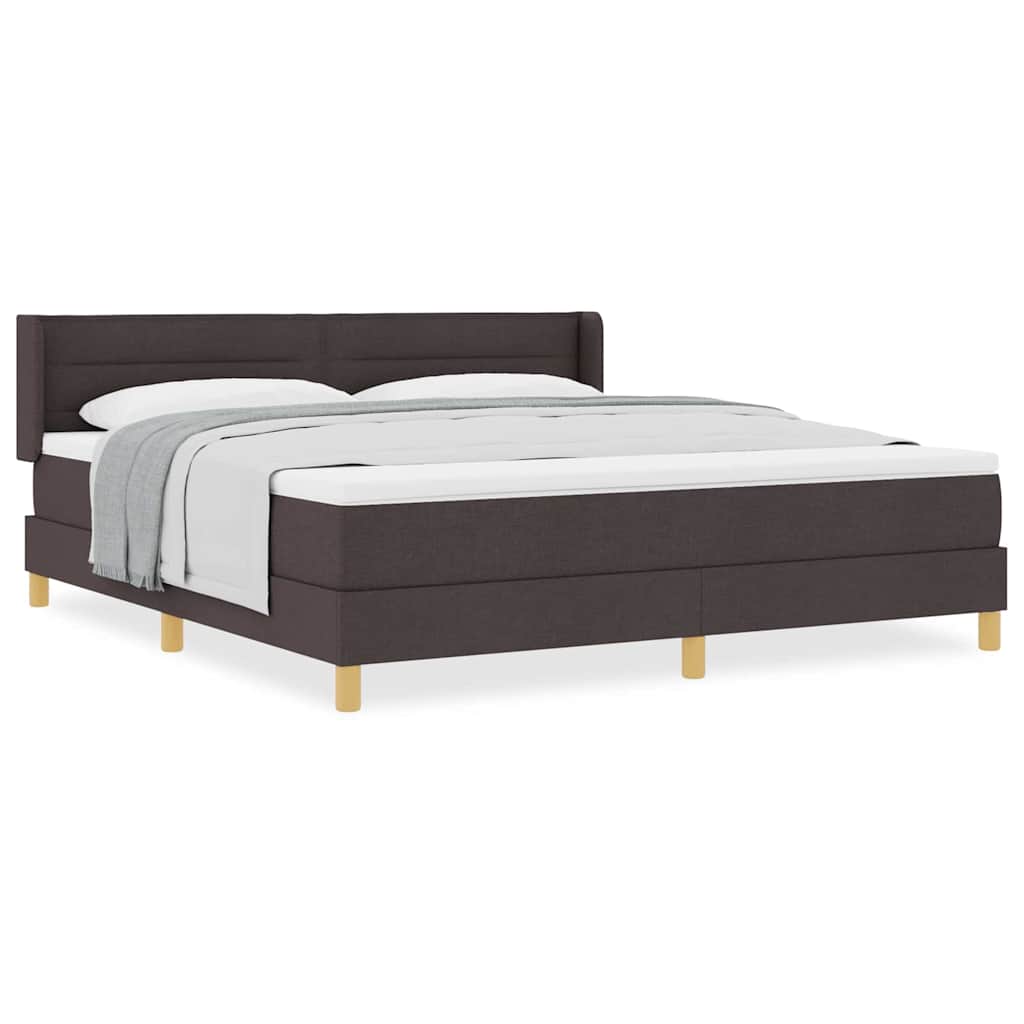Boxspringbett Dunkelbraun und Weiß 180 x 200 cm Polyester