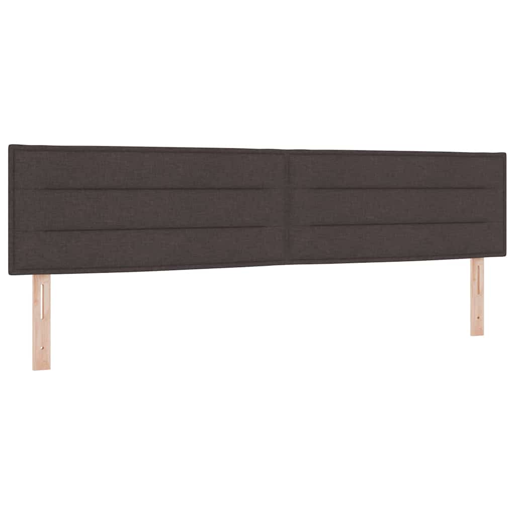 Boxspringbett Dunkelbraun und Weiß 200 x 200 cm Stoff