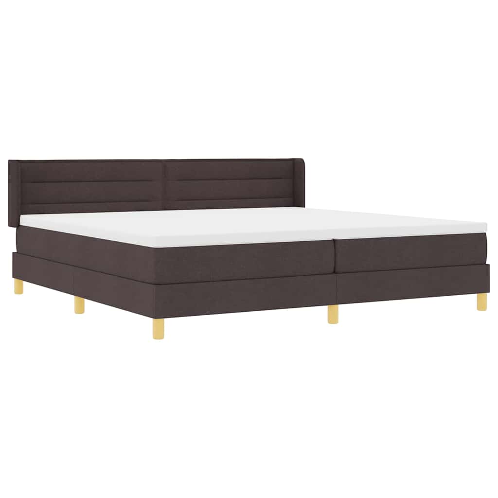 Boxspringbett Dunkelbraun und Weiß 200 x 200 cm Stoff