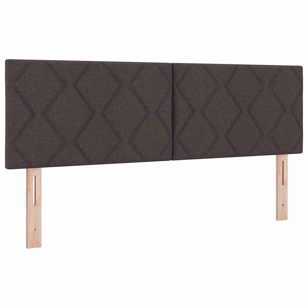 Boxspringbett Dunkelbraun und Weiß 140 x 190 cm Stoff