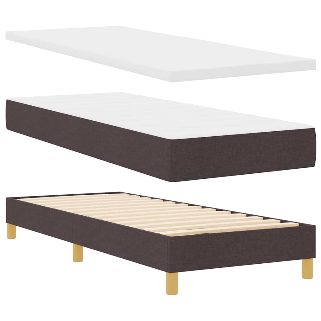 Boxspringbett Dunkelbraun und Weiß 80 x 200 cm Stoff