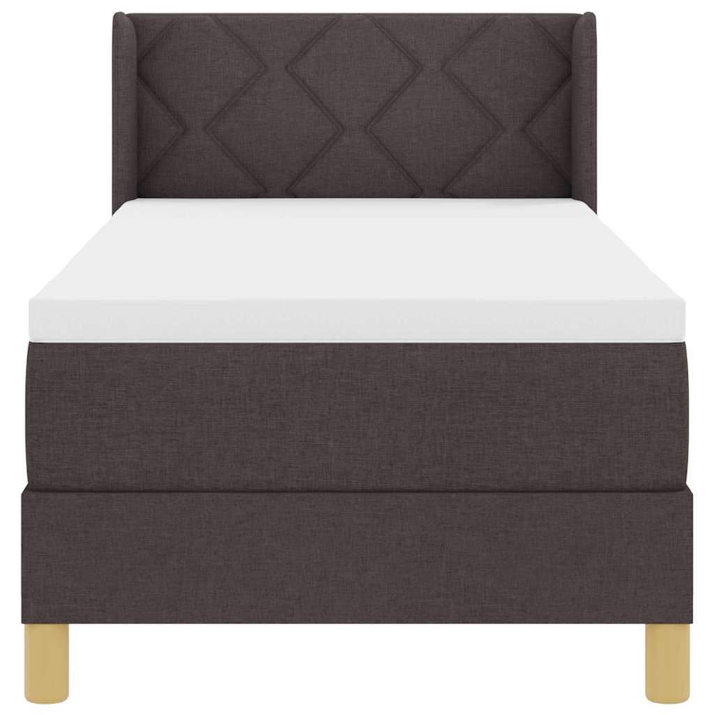 Boxspringbett Dunkelbraun und Weiß 80 x 200 cm Stoff