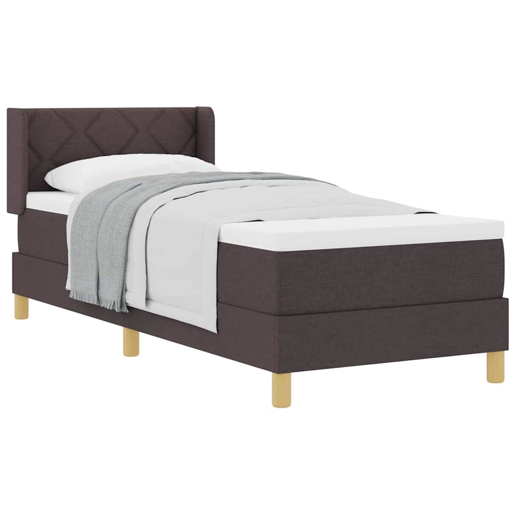 Boxspringbett Dunkelbraun und Weiß 80 x 200 cm Stoff