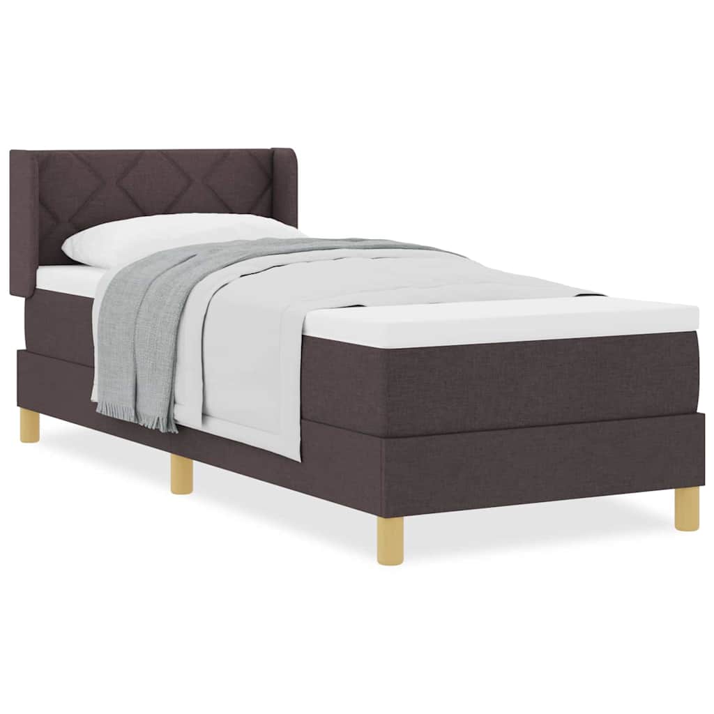 Boxspringbett Dunkelbraun und Weiß 80 x 200 cm Stoff
