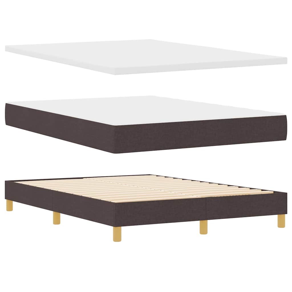 Boxspringbett Dunkelbraun und Weiß 160 x 200 cm Stoff