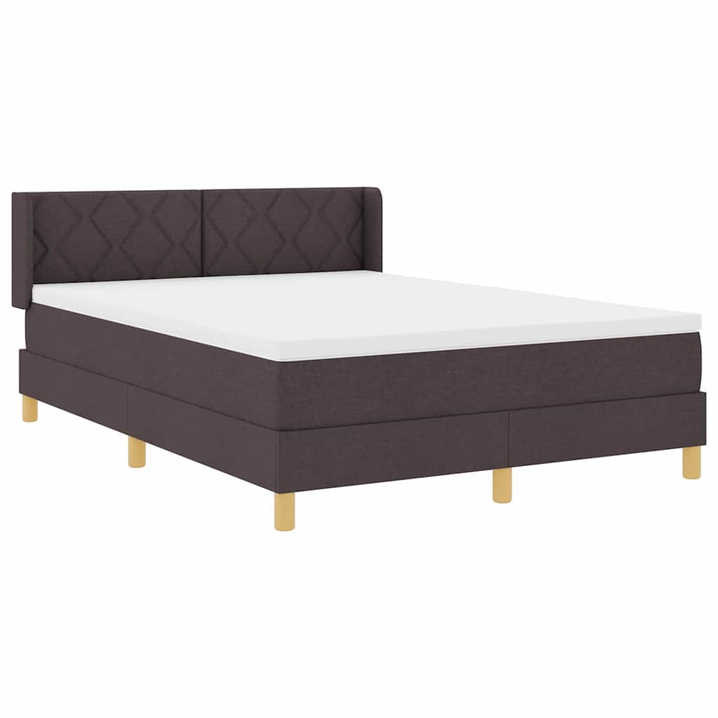 Boxspringbett Dunkelbraun und Weiß 160 x 200 cm Stoff