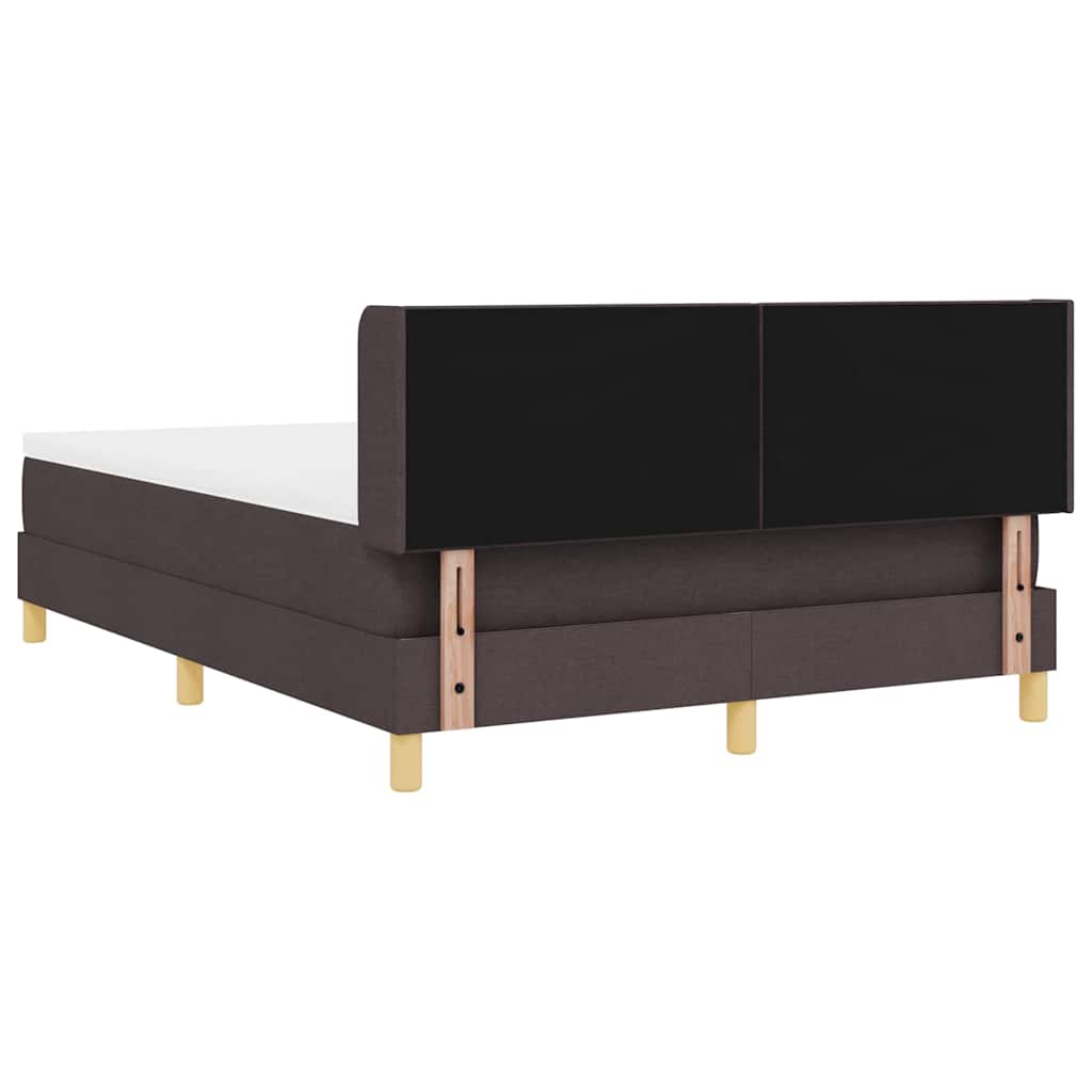Boxspringbett Dunkelbraun und Weiß 160 x 200 cm Stoff