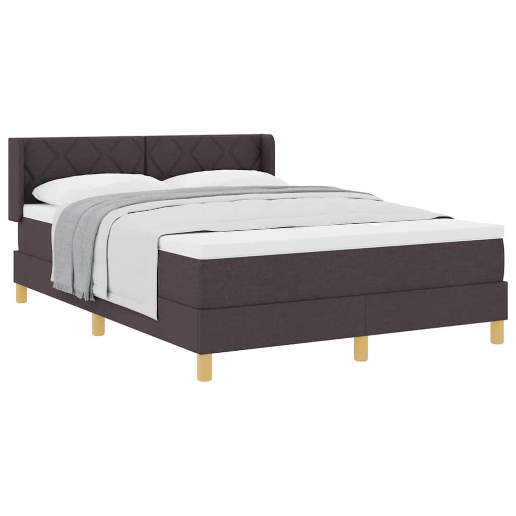Boxspringbett Dunkelbraun und Weiß 160 x 200 cm Stoff
