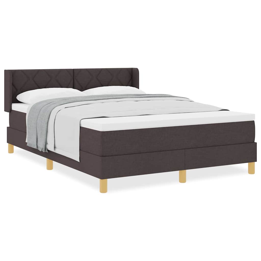 Boxspringbett Dunkelbraun und Weiß 160 x 200 cm Stoff