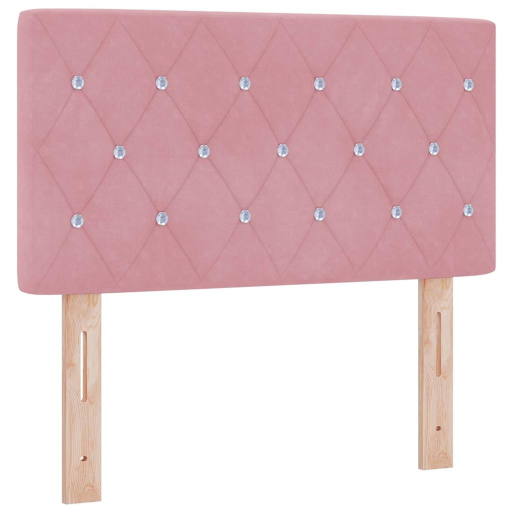 Boxspringbett mit Matratze Schwarz 100x200 cm Velvet Rosa