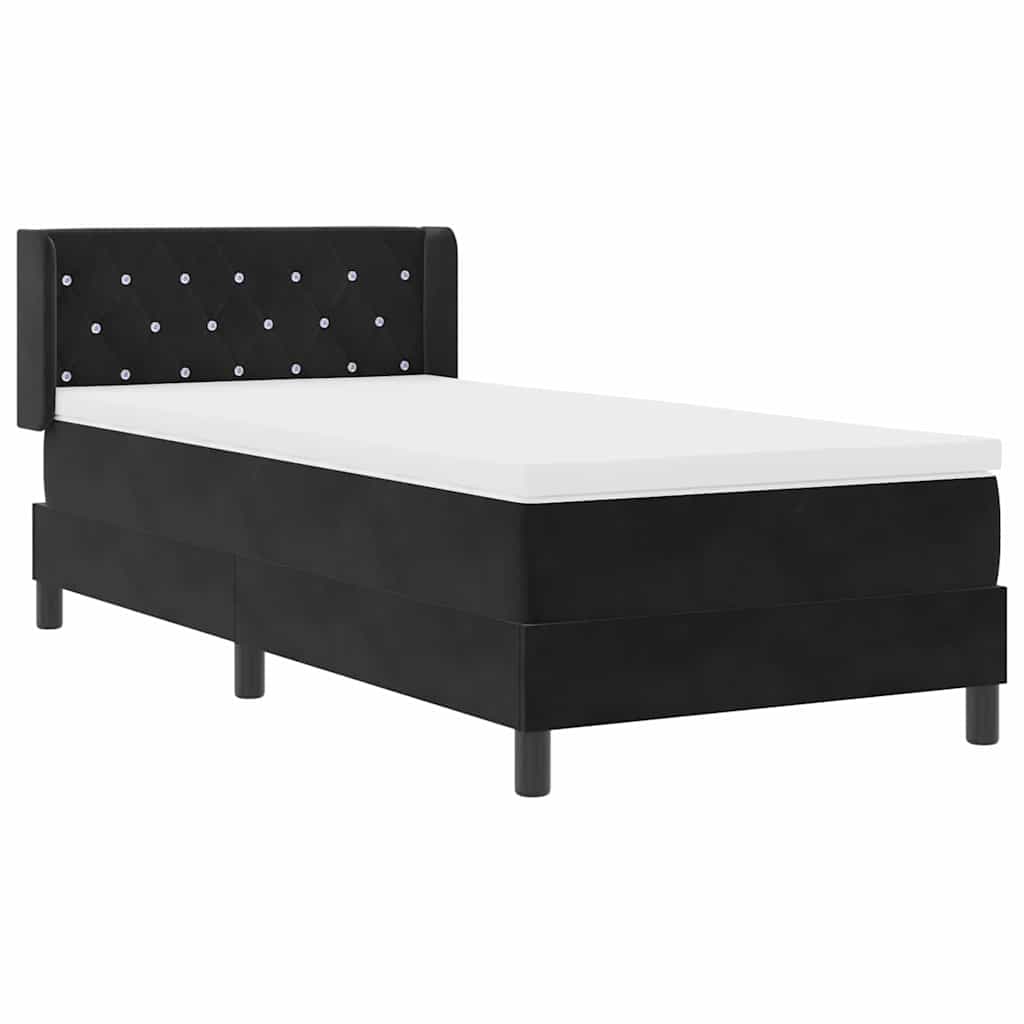 Boxspringbett mit Matratze Schwarz 100x200 cm Velvet Schwarz