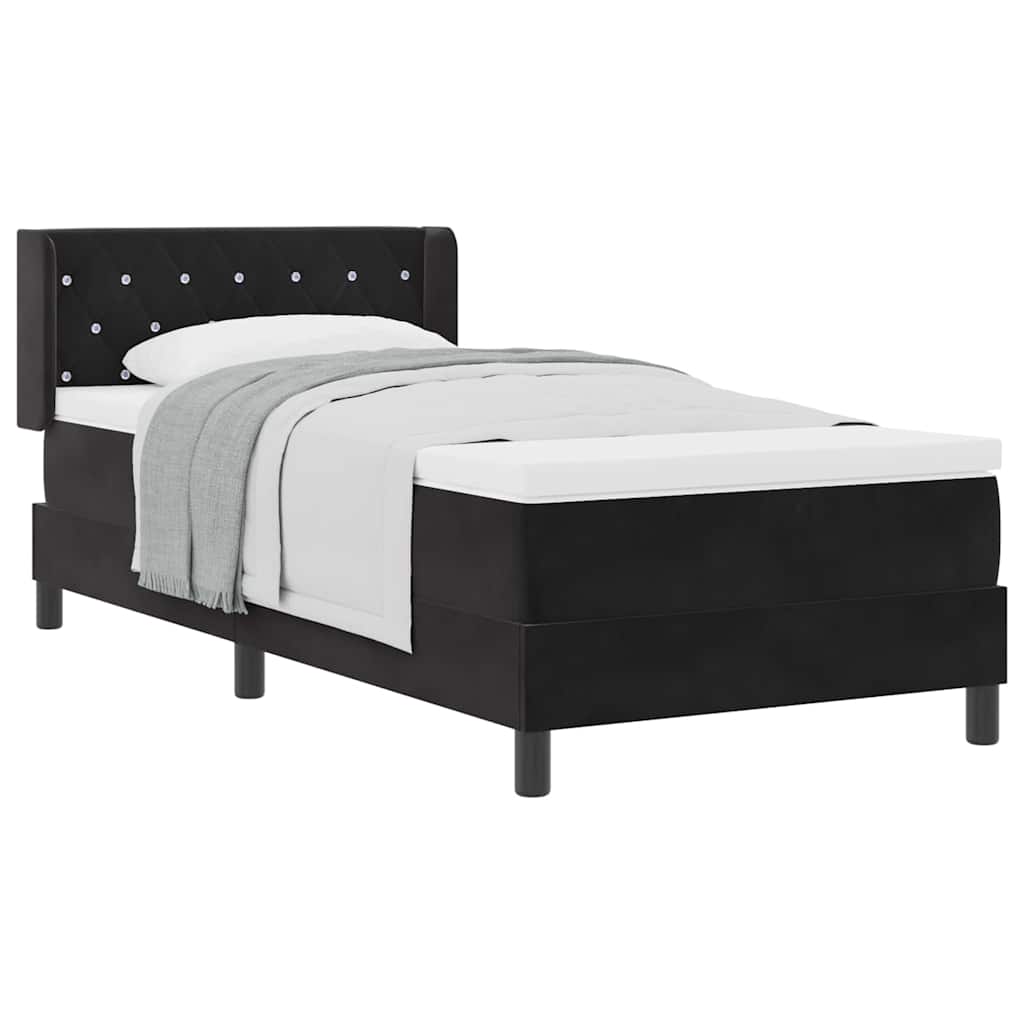 Boxspringbett mit Matratze Schwarz 100x200 cm Velvet Schwarz