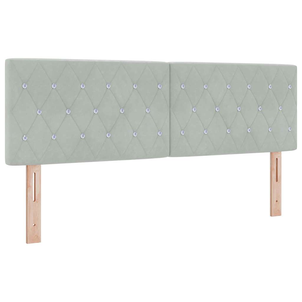Boxspringbett mit Matratze Schwarz 100x200 cm Velvet Hellgrau
