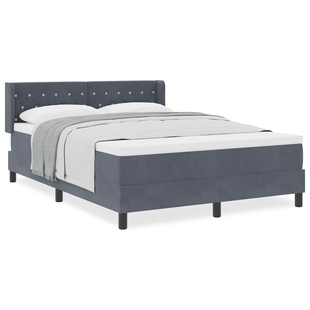 Boxspringbett mit Matratze Schwarz 100x200 cm Velvet Dunkelgrau