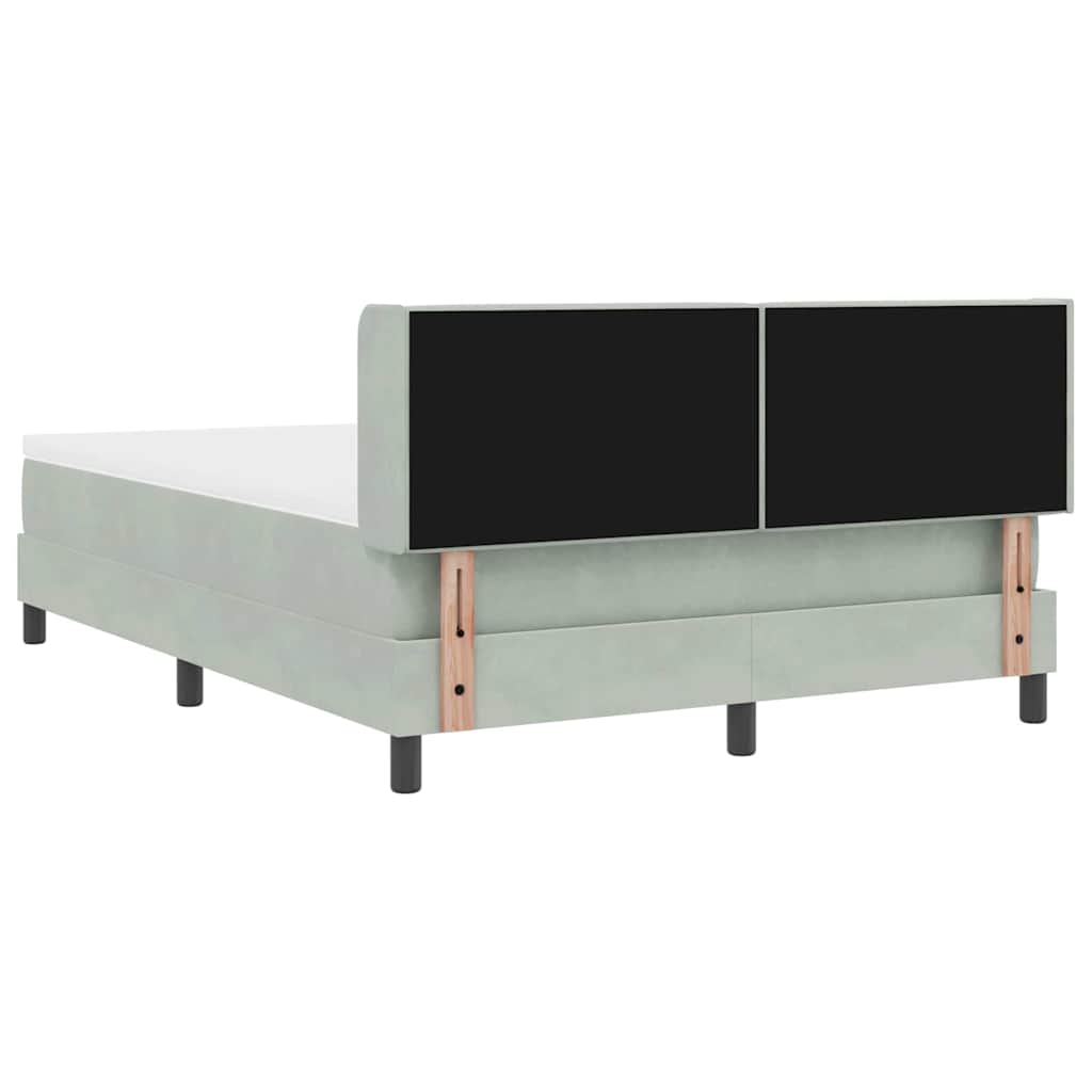 Boxspringbett mit Matratze Schwarz 100x200 cm Velvet Hellgrau