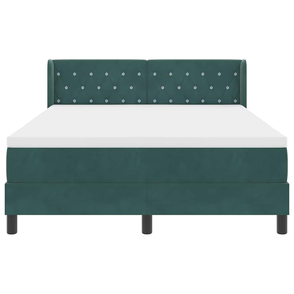 Boxspringbett mit Matratze Schwarz 100x200 cm Velvet Dunkelgrün