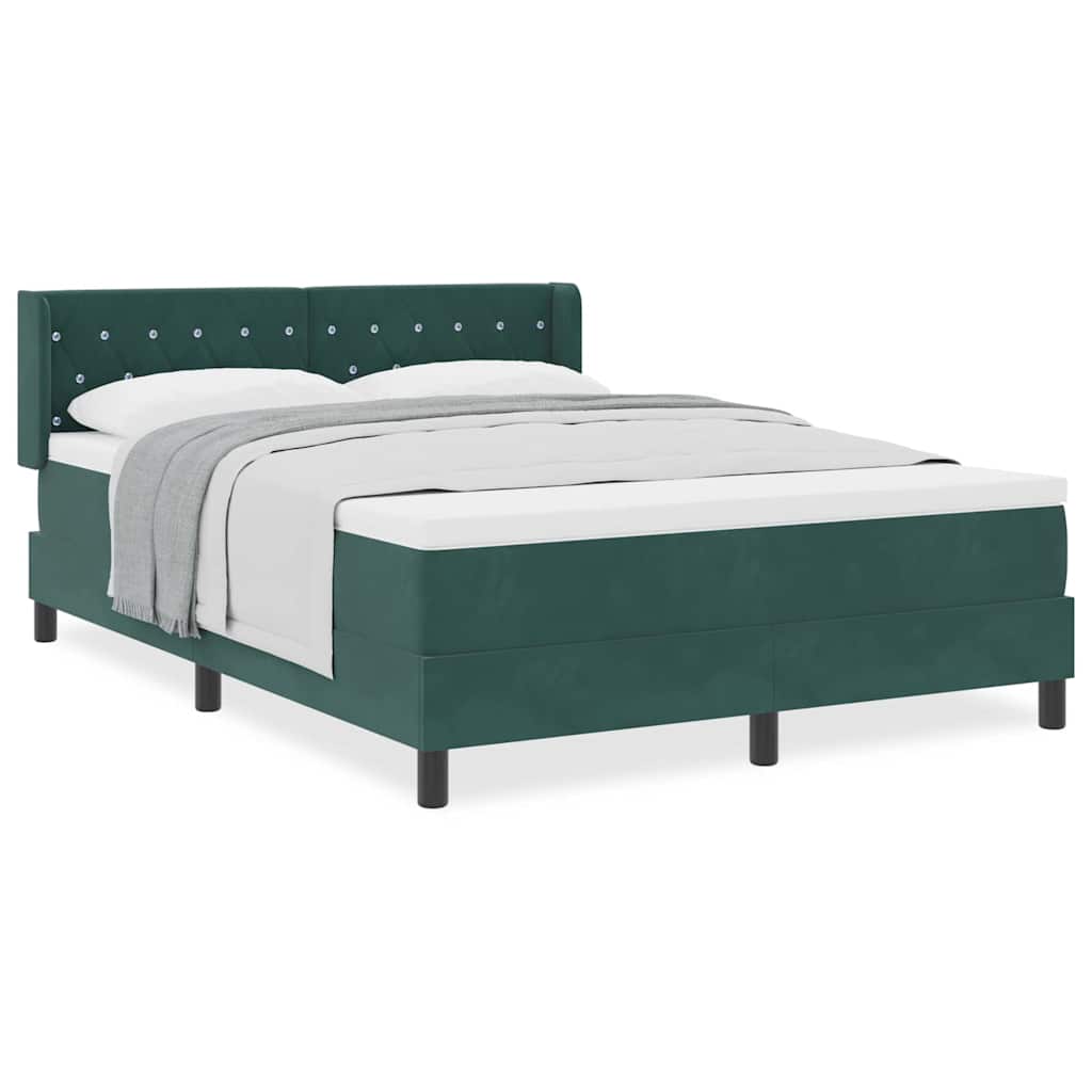 Boxspringbett mit Matratze Schwarz 100x200 cm Velvet Dunkelgrün