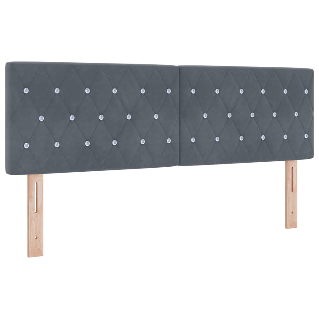 Boxspringbett mit Matratze Schwarz 100x200 cm Velvet Dunkelgrau