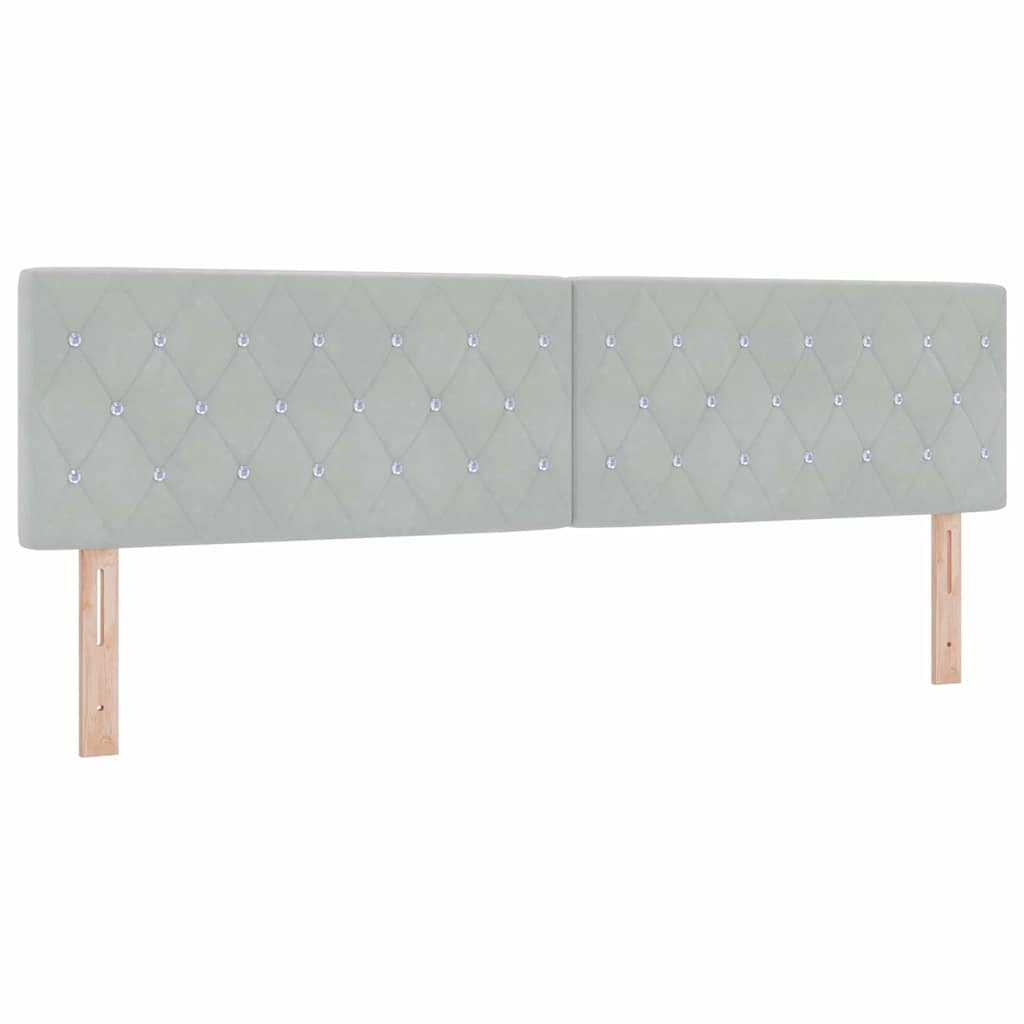 Boxspringbett mit Matratze Schwarz 100x200 cm Velvet Hellgrau
